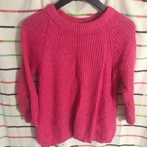 Zara hot pink sweater 3/4 sleeves